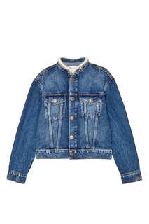 Голубая джинсовая куртка с отделкой Sandro