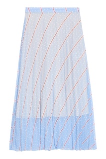 Длинная голубая юбка с принтом Sandro