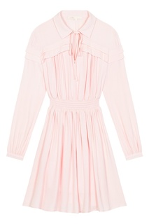 Розовое платье-рубашка Maje