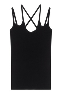 Черный топ с двойными бретелями Maje
