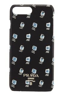 Черный чехол с принтом для iPhone 7Plus/8Plus Prada