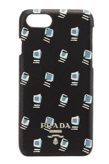 Черный чехол с принтом для iPhone 7/8 Prada