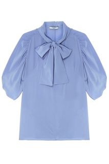 Голубая блузка с объемными рукавами Prada