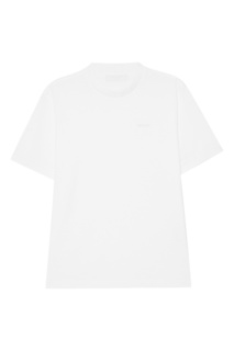 Белая хлопковая футболка oversize Prada