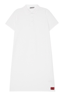 Белое платье-поло из хлопка Calvin Klein