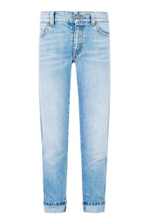 Голубые джинсы с подворотами Gucci Children