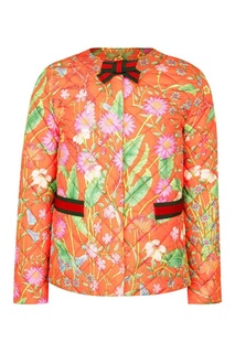 Стеганая куртка с цветами Gucci Children