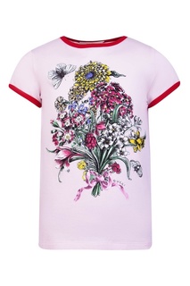 Розовая футболка с цветами Gucci Children