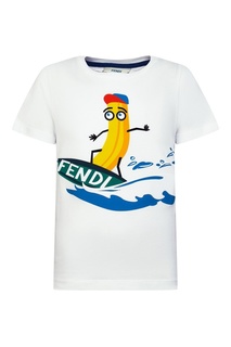 Белая футболка с рисунком Fendi Children