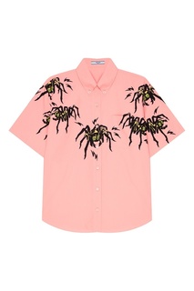 Розовая рубашка с пауками Prada