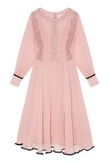 Розовое платье из шелка с кружевом The Dress