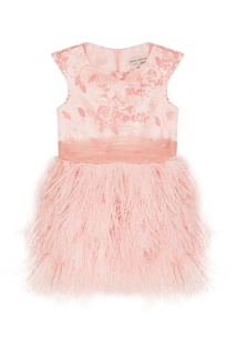 Светло-розовое платье с перьями Rosaline Balloon and Butterfly