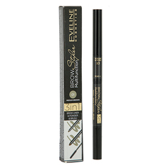 Карандаш для бровей EVELINE BROW MULTIFUNCTION STYLER 3 IN 1 тон 01 коричневый