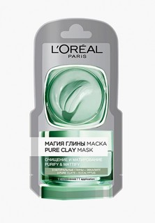 Маска для лица LOreal Paris LOreal "Магия Глины" Очищение и Матирование для всех типов кожи, 6 мл, с эвкалиптом