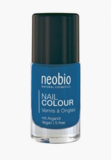 Лак для ногтей Neobio №08 5-FREE, с аргановым маслом. "Сияющий синий"