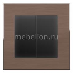 Выключатель двухклавишный без рамки Aluminium (Черный матовый) WL08-SW-2G-LED+WL08-SW-2G Werkel