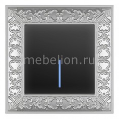 Выключатель одноклавишный с подсветкой Antik (Черный матовый) WL08-SW-1G-C +WL08-SW-1G-LED Werkel