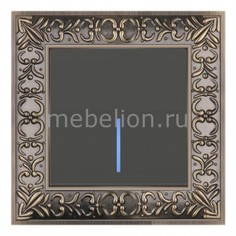 Выключатель одноклавишный с подсветкой Antik (Серо-коричневый) WL07-SW-1G-C +WL07-SW-1G-LED Werkel