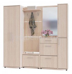 Стенка для прихожей Линда ШО-1 + ВШ-5.1 + ТП-1 + ТП-4 + ПЗ-4 Сокол