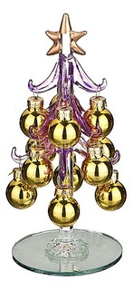 Ель новогодняя с елочными шарами (15 см) ART 594-019