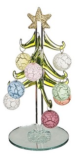 Ель новогодняя с елочными шарами (15 см) ART 594-101