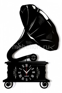Настенные часы (53.4х80 см) GRAMOPHONE 04007bk0 Silver Smith