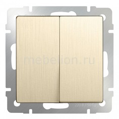 Выключатель проходной двухклавишный без рамки Шампань рифленый WL10-SW-2G-2W Werkel