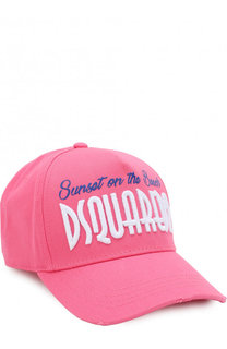 Хлопковая бейсболка с вышивкой Dsquared2