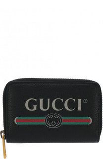 Кожаный футляр для кредитных карт на молнии Gucci