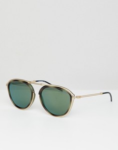 Круглые солнцезащитные очки Emporio Armani - Коричневый