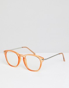 Круглые очки с прозрачными стеклами ASOS DESIGN - Оранжевый