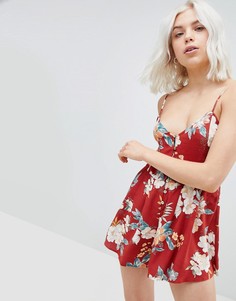 Ромпер на пуговицах с цветочным принтом Pull&Bear - Мульти Pull&;Bear