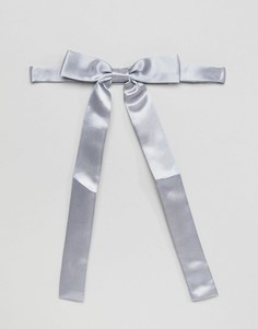 Голубой атласный галстук-бабочка ASOS DESIGN - Синий