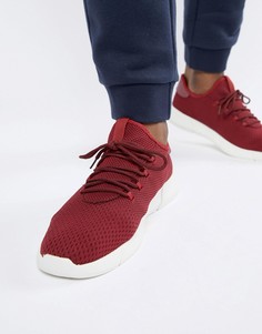 Бордовые кроссовки с трикотажной отделкой New Look - Красный