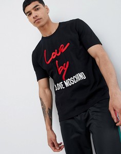 Черная футболка с логотипом Love Moschino - Черный