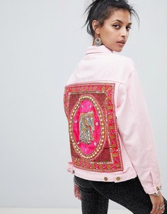 Джинсовая куртка с отделкой на спине Elsie & Fred - Розовый