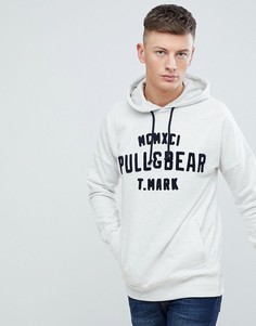 Худи серого цвета с логотипом Pull&Bear - Серый Pull&;Bear