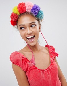 Броский обруч для волос с помпонами ASOS DESIGN - Мульти