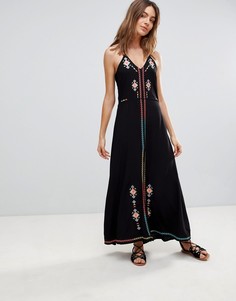 Пляжное платье макси с вышивкой Surf Gypsy - Черный