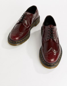 Броги из веган-кожи вишневого цвета Dr.Martens 3989 - Красный