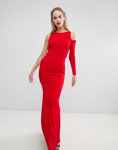 Платье макси с одним рукавом и вырезом на плече Forever Unique - Красный