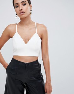 Бралетт с кружевной вставкой сзади и глубоким вырезом ASOS DESIGN - Белый