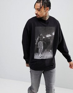 Oversize-лонгслив ASOS DESIGN Muhammed Ali - Черный