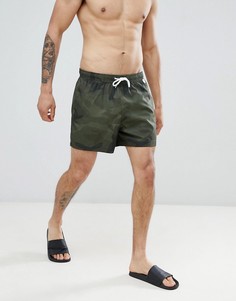Зеленые шорты для плавания с камуфляжным принтом Abercrombie & Fitch - 5 дюймов - Зеленый