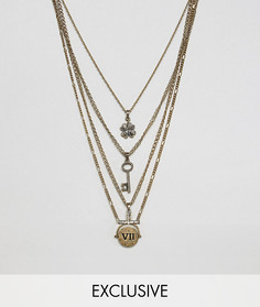 Ярусное ожерелье с подвесками Reclaimed Vintage эксклюзивно для ASOS - Золотой