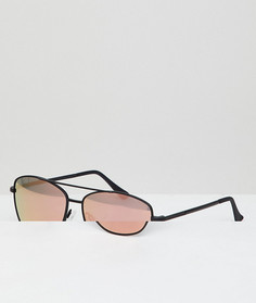 Черные квадратные солнцезащитные очки с золотисто-розовыми стеклами Hawkers LAX - Черный