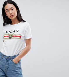 Футболка с надписью Milan Boohoo - Белый