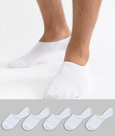 Набор из 5 пар невидимых носков Jack & Jones - Белый