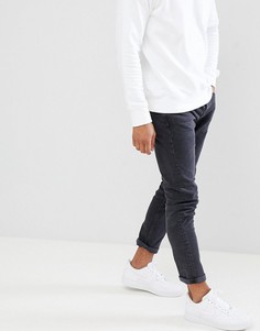Выбеленные черные джинсы слим Pull&Bear - Черный Pull&;Bear