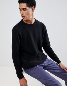 Черный джемпер с вафельной текстурой Pull&Bear - Черный Pull&;Bear